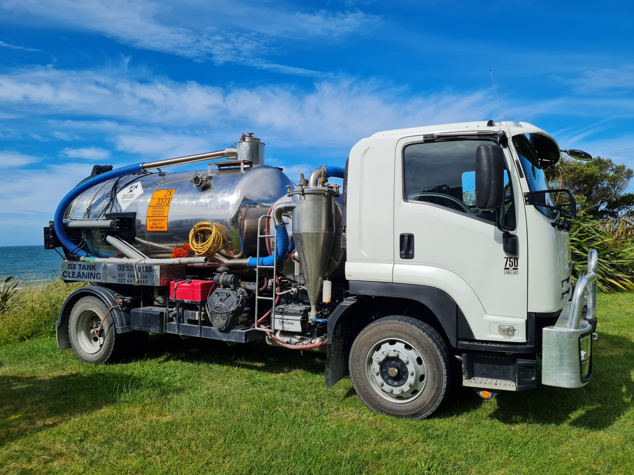 Golden Bay Tank Cleaning truck ready for septic and wastewater service